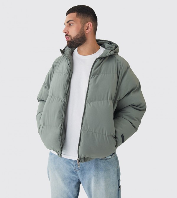 Plus & Tall Regular Fit Hooded Puffer Jacket