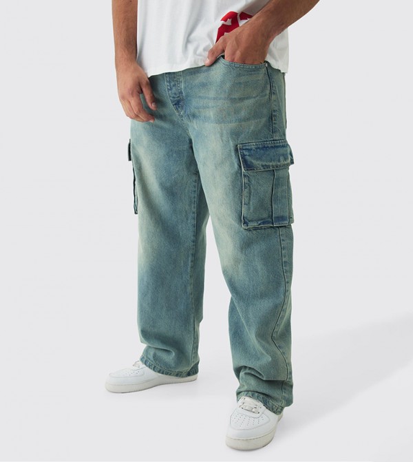 Plus & Tall Rigid Cargo Relaxed Fit Jeans