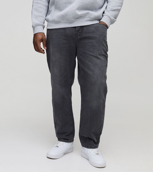 Plus & Tall Rigid Washed Tapered Fit Jeans