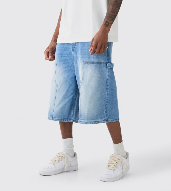 Tall Carpenter Detail Denim Shorts