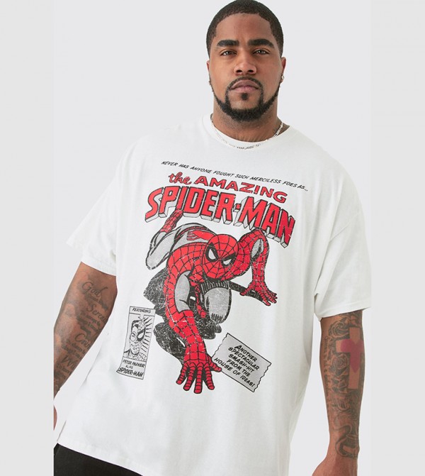 Plus & Tall Spiderman License Oversized T-Shirt