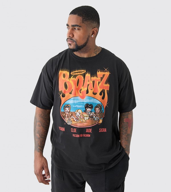 Plus & Tall Bratz Flame Print License T-Shirt