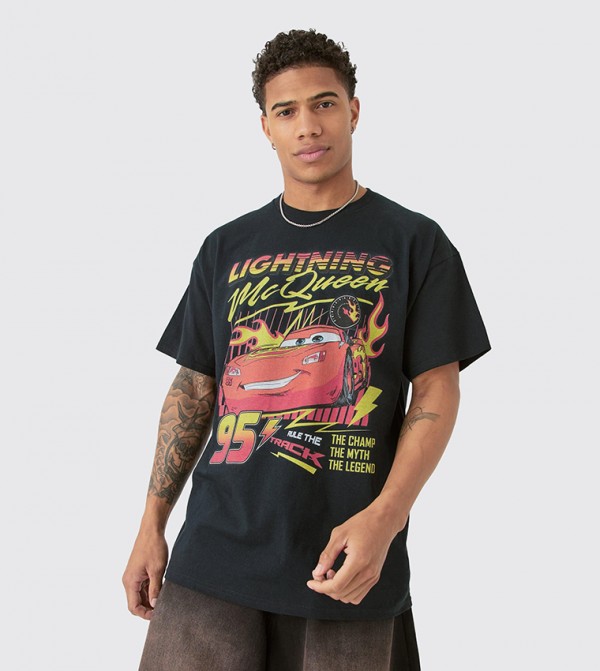 Pixar Cars Lightning License Oversized T-Shirt