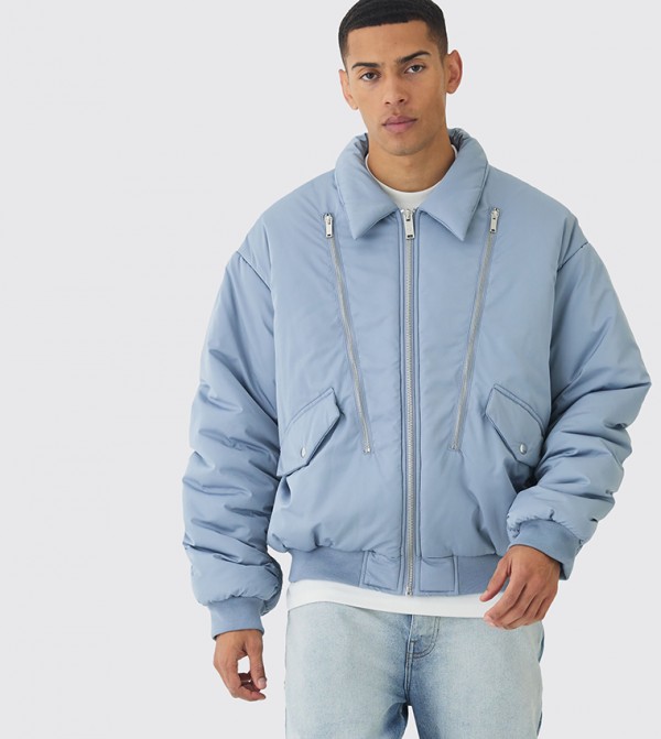 Collared Oversized Bomber Jacket