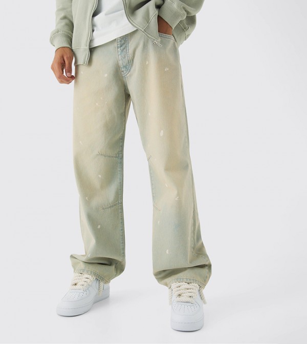 Rigid Paint Splatter Relaxed Fit Jeans