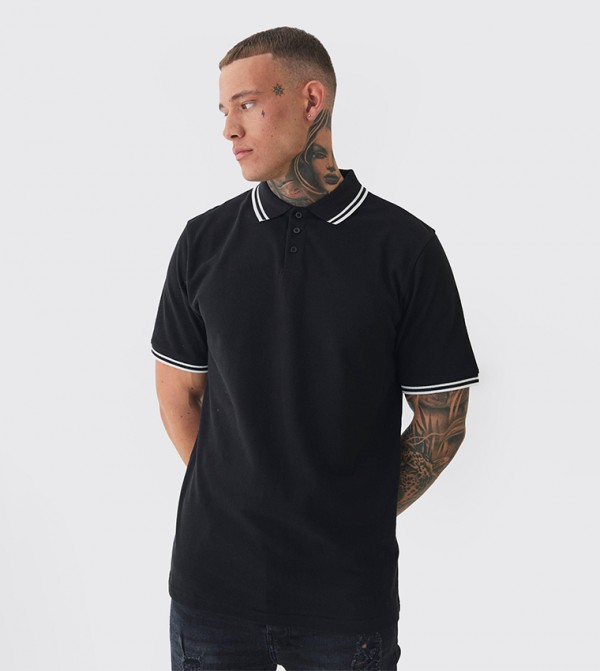 Plus & Tall Slim Fit Tipped Pique Polo T-Shirt