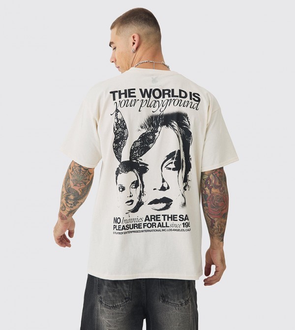 Licensed Playboy Printed Oversized T-Shirt
