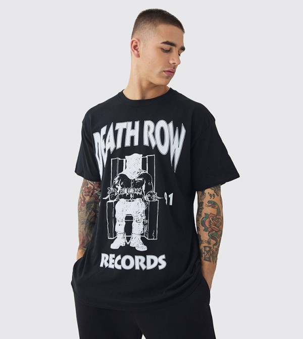 Death Row Records License Print Oversized T-Shirt