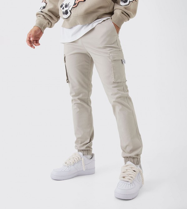 Mid Rise Cuffed Cargo Trousers