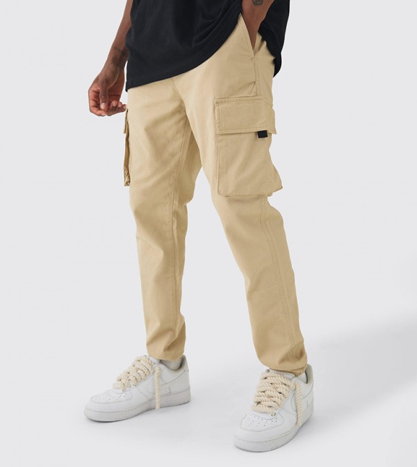 Tall Skinny Fit Cuffed Cargo Trousers