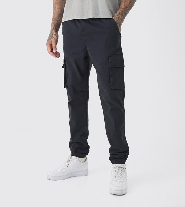 Tall Slim Fit Cuffed Cargo Trousers