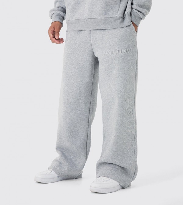 Embossed Worldwide Wide Leg Sweatpants