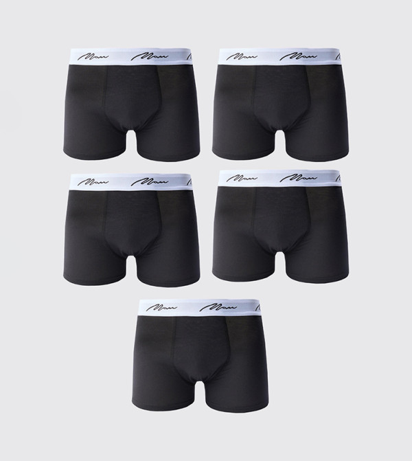 سراويل داخلية بخصر مرن بشعار - 5 قطع 