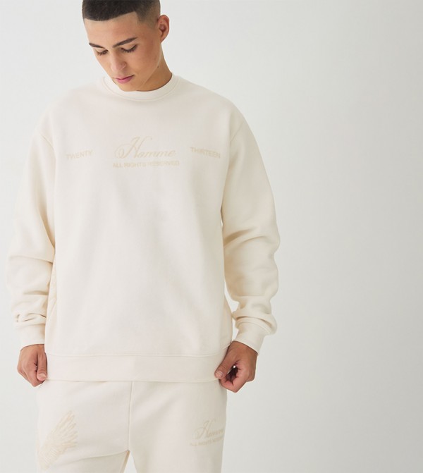 Printed Long Sleeves Oversized Sweatshirt