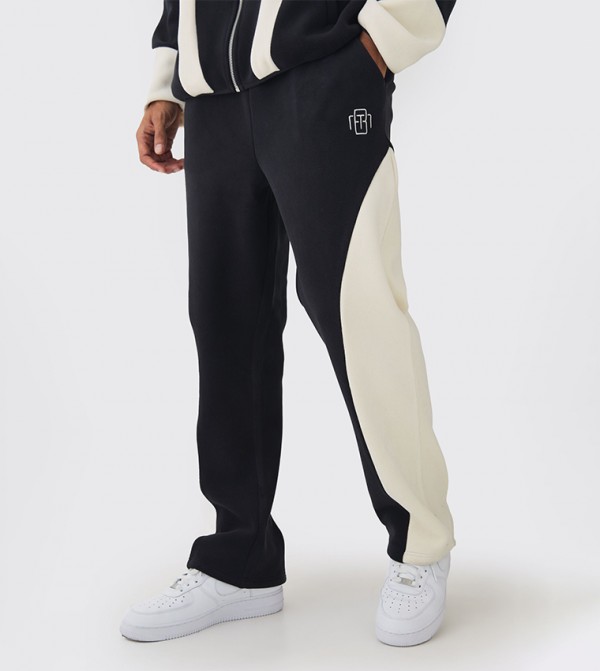 Relaxed Fit Color Block Polar Fleece High Gusset Sweatpants