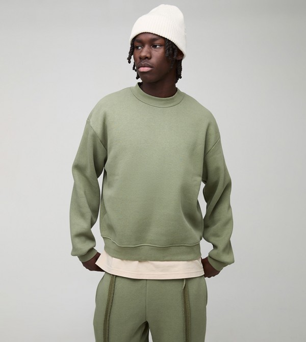 Boxy Fit Extended Neck Oversized Sweatshirt