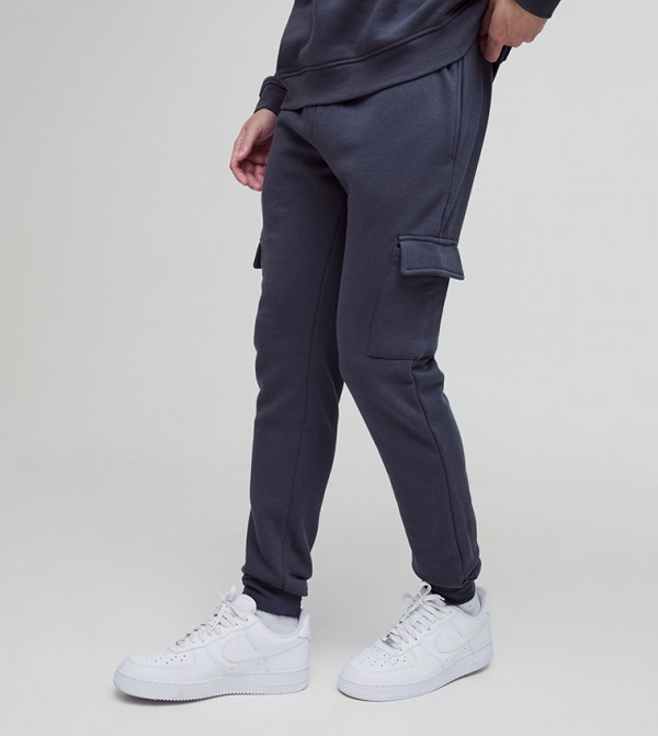 330Gsm Skinny Solid Cargo Joggers
