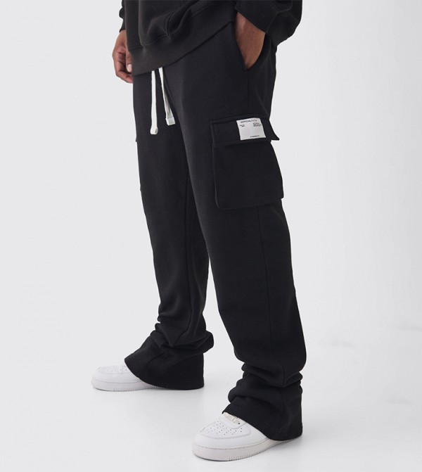 Plus & Tall Skinny Fit Extreme Stacked Woven Tab Cargo Sweatpants
