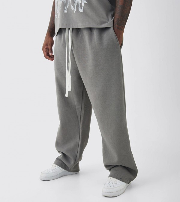 Drawstring Waist Drop Crotch Sweatpants