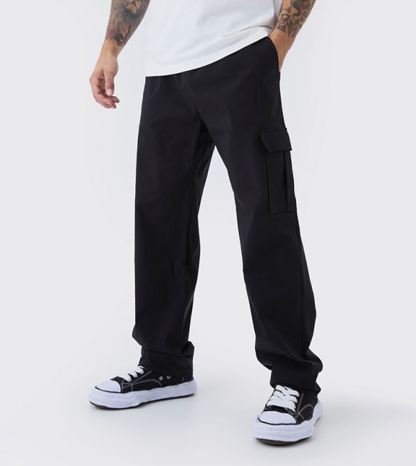 Mid Rise Straight Fit Cargo Trousers