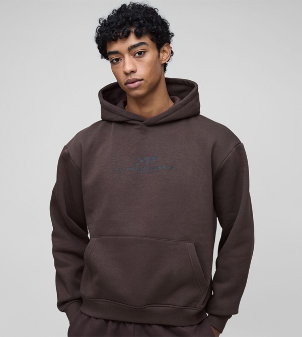 Printed Long Sleeves Oversized Hoodie