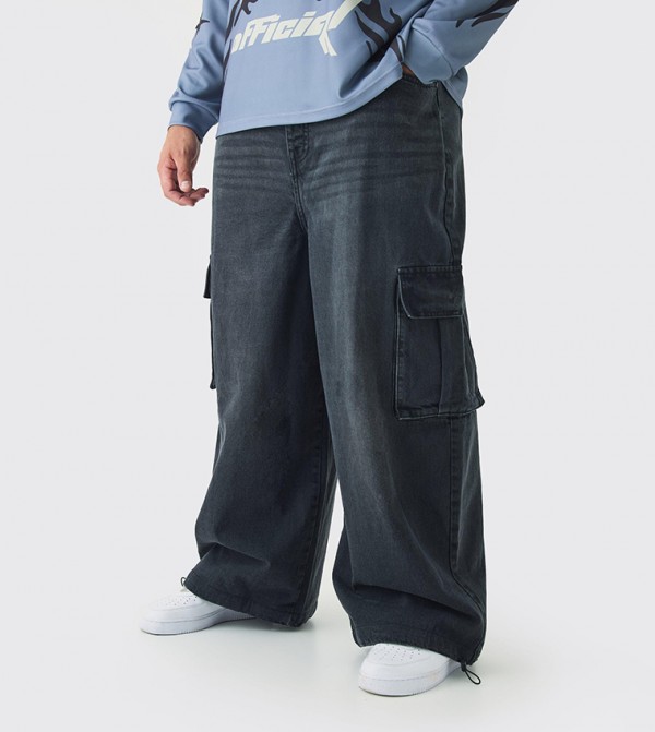 Plus & Tall Cargo Parachute Jeans