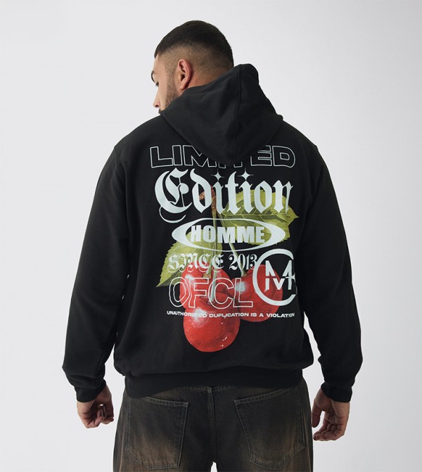 Printed Long Sleeves Oversized Hoodie