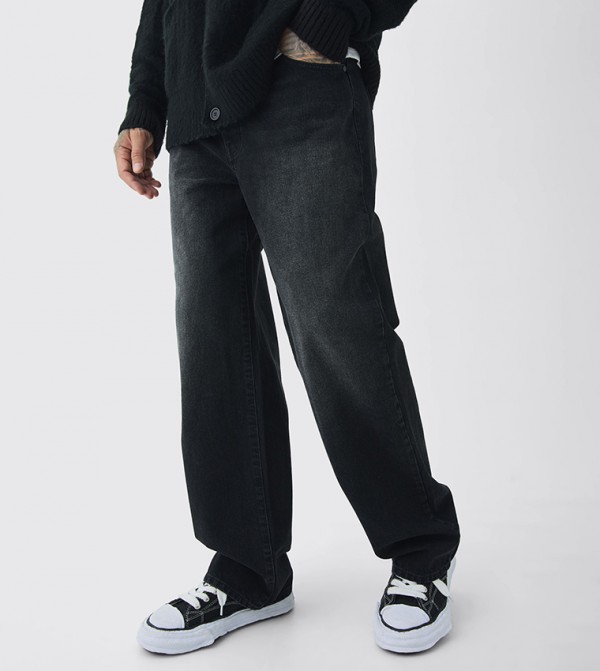 Tall Rigid Double Waistband Baggy Jeans