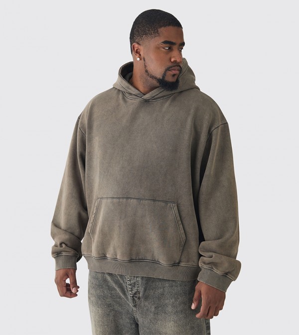 Solid Long Sleeves Oversized Hoodie