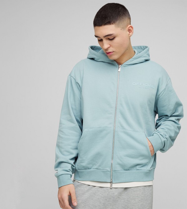 Heavyweight Zip-Through Oversized Hooded Jacket