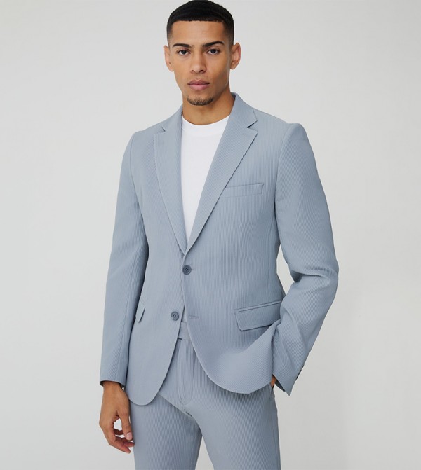 Ribbed Long Sleeves Blazer