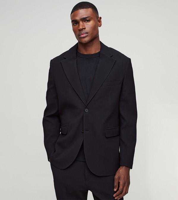 Ribbed Long Sleeves Blazer