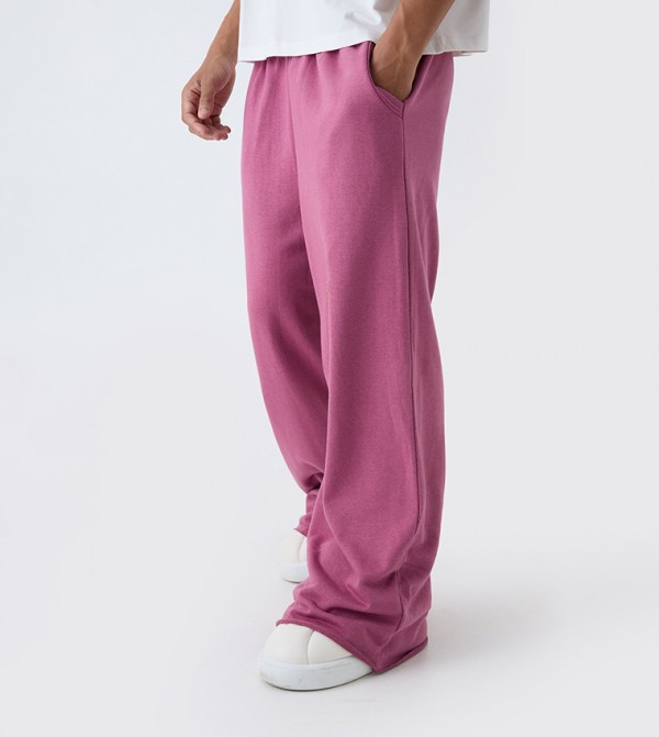 Extreme Wide Leg Raw Edge Loopback Sweatpants