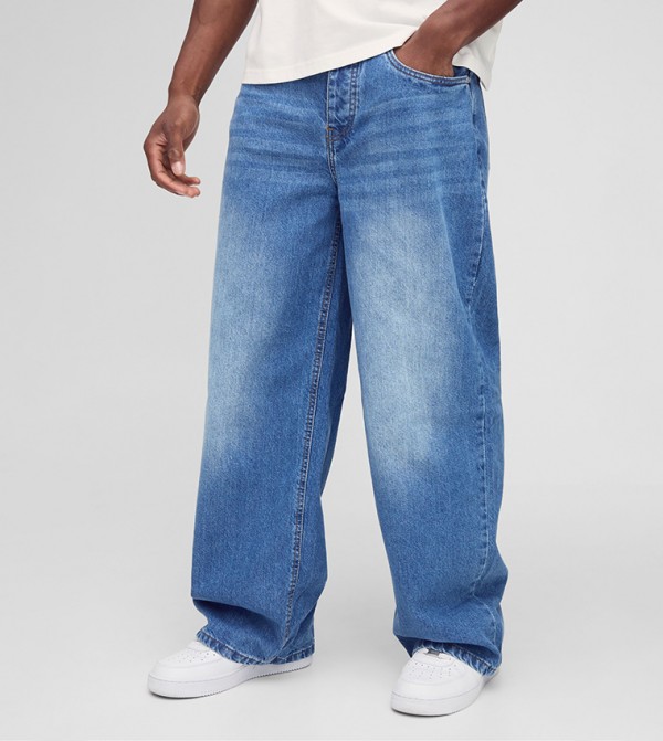 Rigid Washed Baggy Jeans