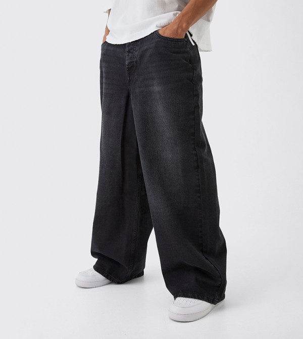 Washed Rigid Parachute Jeans