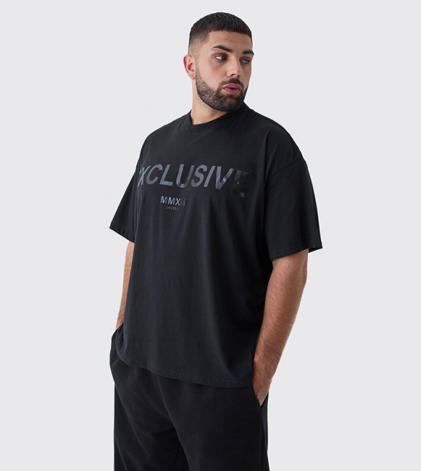 Plus & Tall Exclusive Printed Oversized T-Shirt