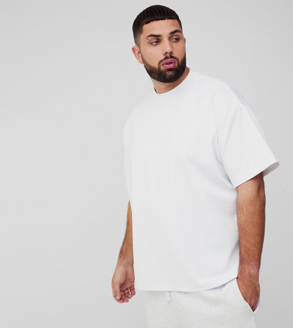 Plus & Tall Solid Short Sleeves Oversized T-Shirt