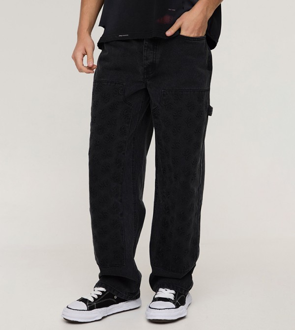 Embossed Carpenter Relaxed Fit Jeans