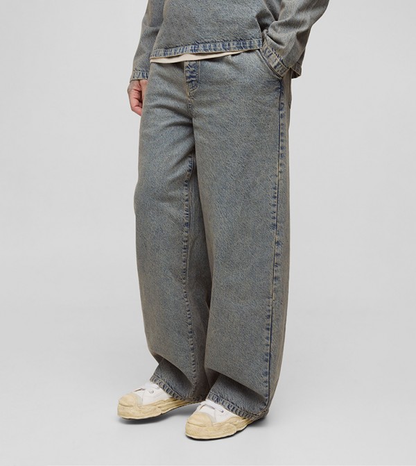 Tall Pleated Baggy Jeans