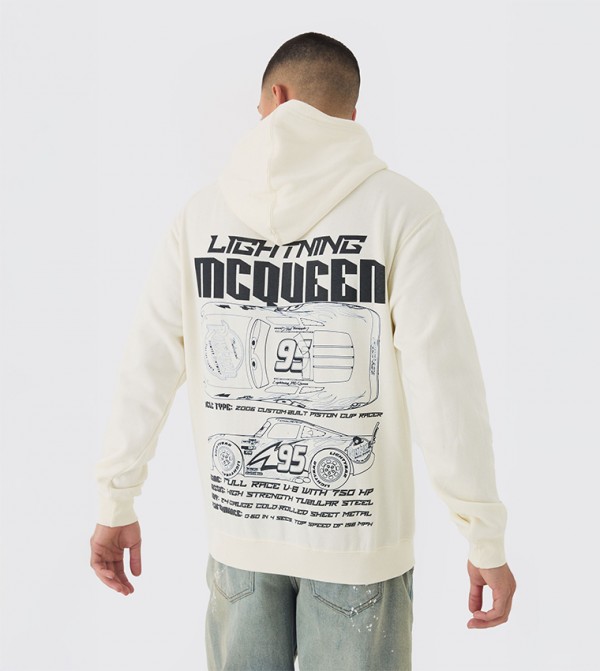 Printed Long Sleeves Oversized Hoodie