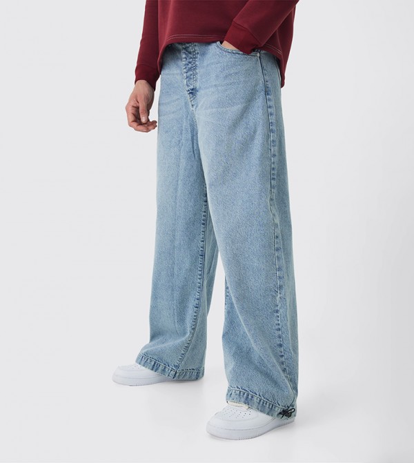 Washed Parachute Baggy Jeans