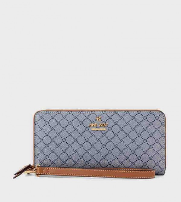 Monogram Patterned Zip Around Wallet