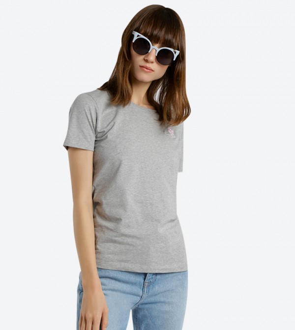 Logo Embroidered Short Sleeve T-Shirt - Grey BP L1365