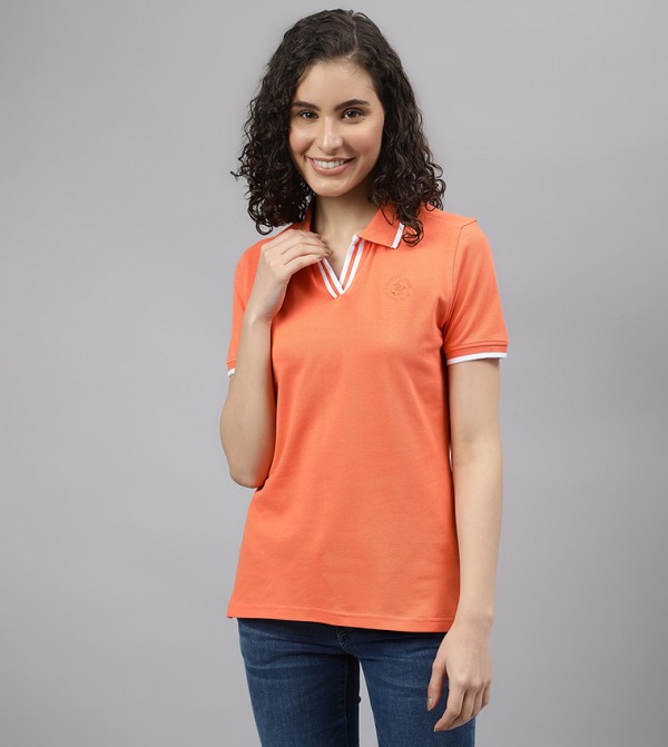 Going Places V-Placket Polo T-Shirt