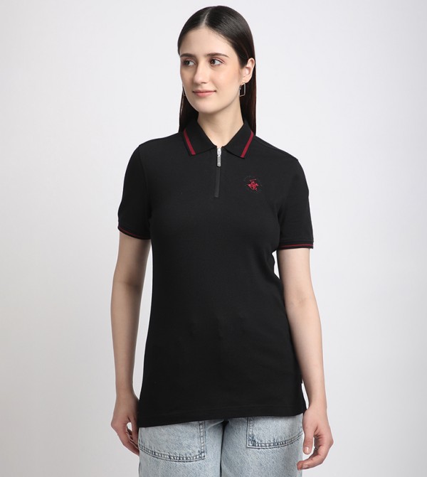 Logo Detail Short Sleeves Polo T-Shirt