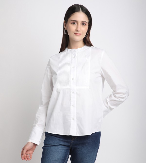 Pintuck Detail Long Sleeves Shirt