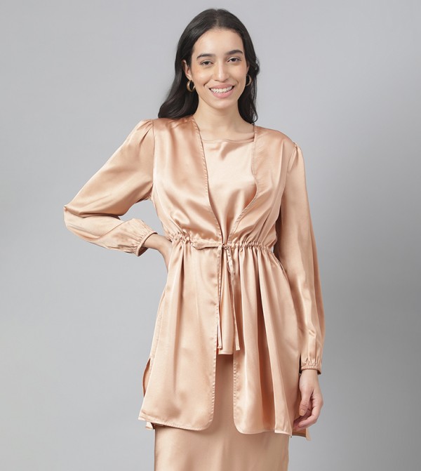 Cocoon Silk Drawstring Waist Top