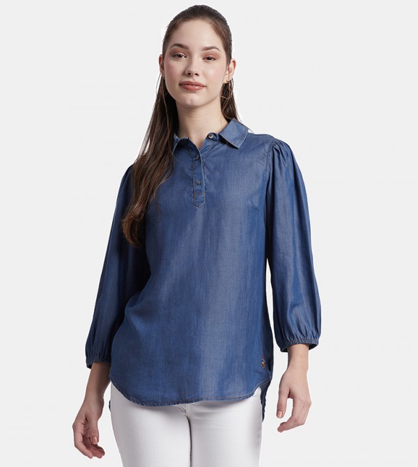 Logo Embroidered Denim Shirt