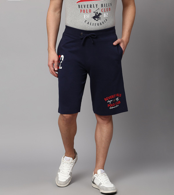 شورت رياضي مطرز بخصر عالي 