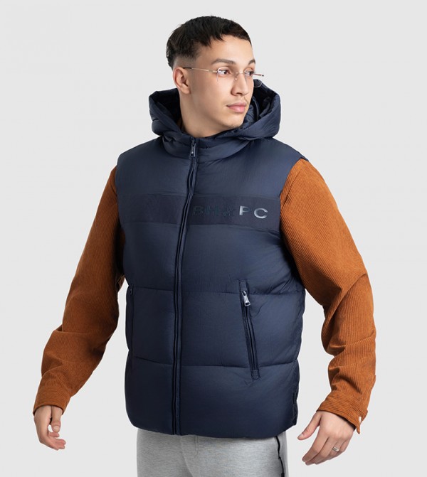 Logo Detail Hooded Gilet